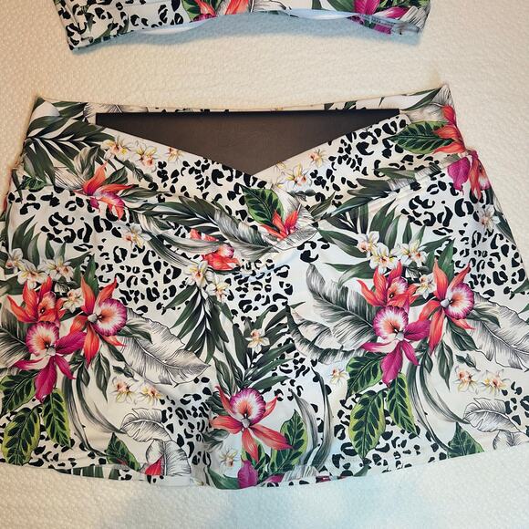 Sunsets tropical print bathing suit bottoms women’s size  M; top 34E/32f/30g - Picture 2 of 13
